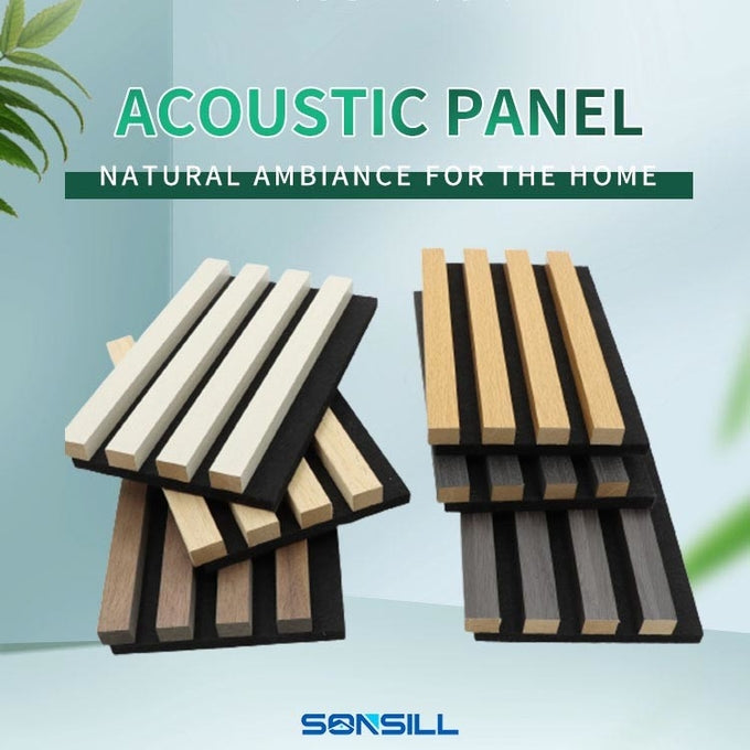 Panel acústico de lamas de madera para decoración del hogar - 12mm, 2440x1220mm