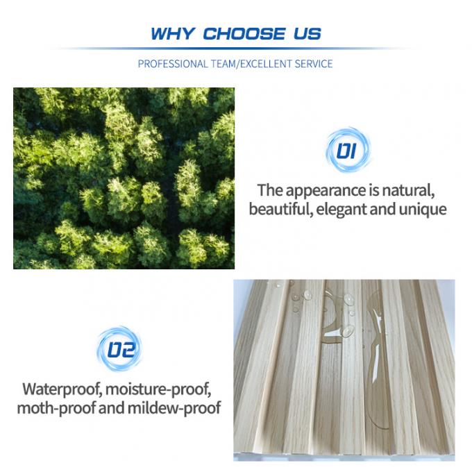 Revestimiento de compuesto de madera y plástico, panel de pared acanalado WPC para interiores – 160×24mm