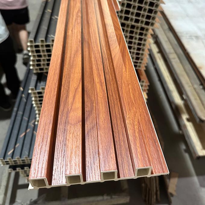 Revestimiento de compuesto de madera y plástico, panel de pared acanalado WPC para interiores – 160×24mm