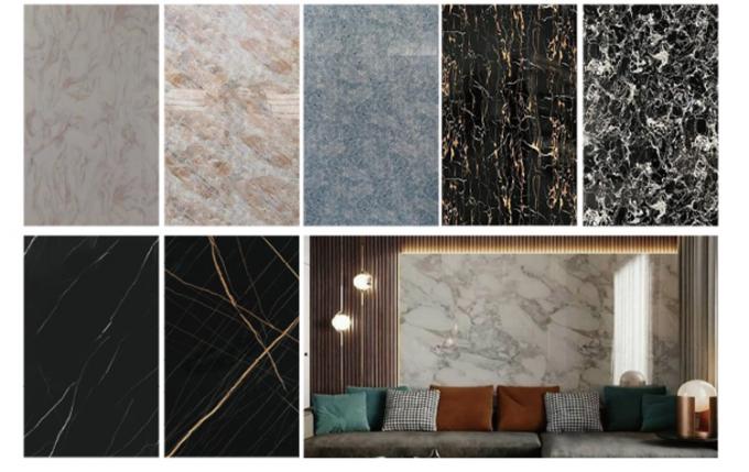High Glossy PVC Marble Board UV Marble Sheet Laminated Board For Wall Decoration 1220×2440 / 1220×2800 / 1220×2900mm (Multiple Size Options)