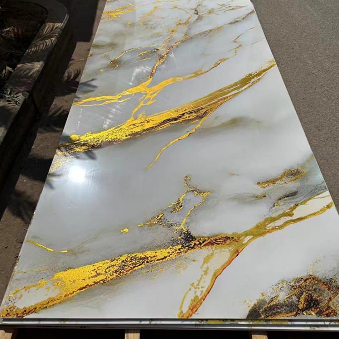 High Glossy PVC Marble Board UV Marble Sheet Laminated Board For Wall Decoration 1220×2440 / 1220×2800 / 1220×2900mm (Multiple Size Options)