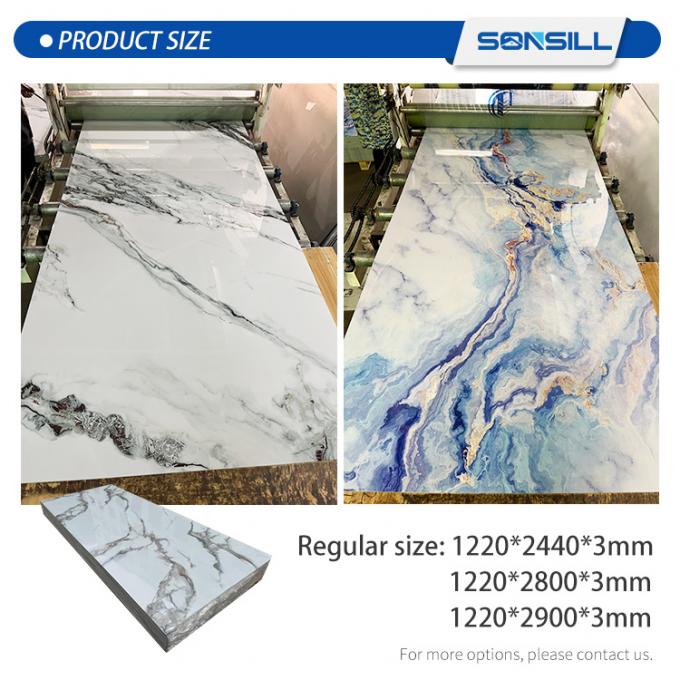 High Glossy PVC Marble Board UV Marble Sheet Laminated Board For Wall Decoration 1220×2440 / 1220×2800 / 1220×2900mm (Multiple Size Options)