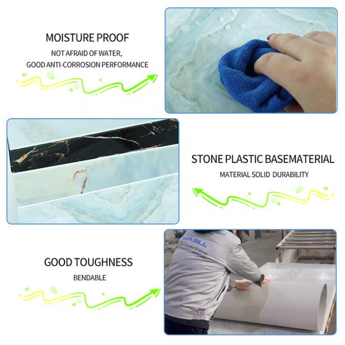 High Glossy PVC Marble Board UV Marble Sheet Laminated Board For Wall Decoration 1220×2440 / 1220×2800 / 1220×2900mm (Multiple Size Options)