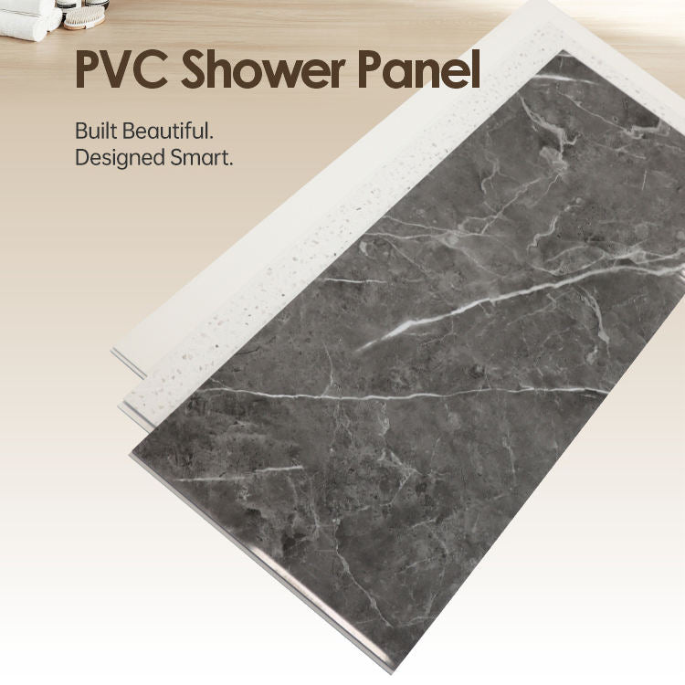 Panel de pared de ducha de mármol de PVC Panel de pared interior impermeable+1000×2400×10mm