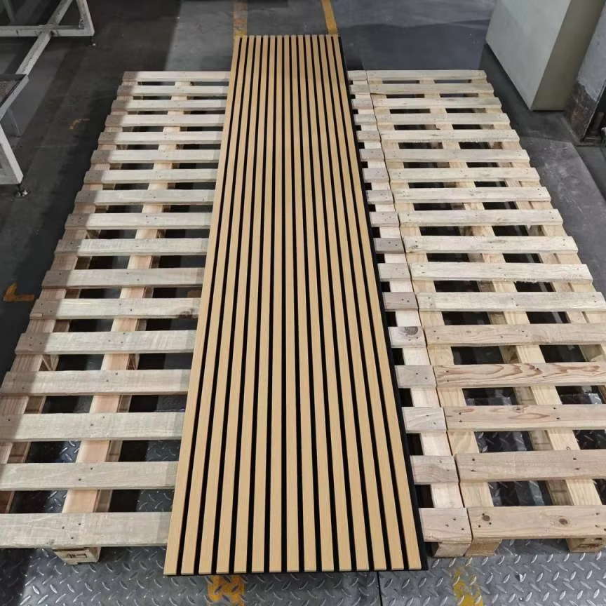Panneau acoustique mural intérieur en MDF, placage bois insonorisé - 21×600mm