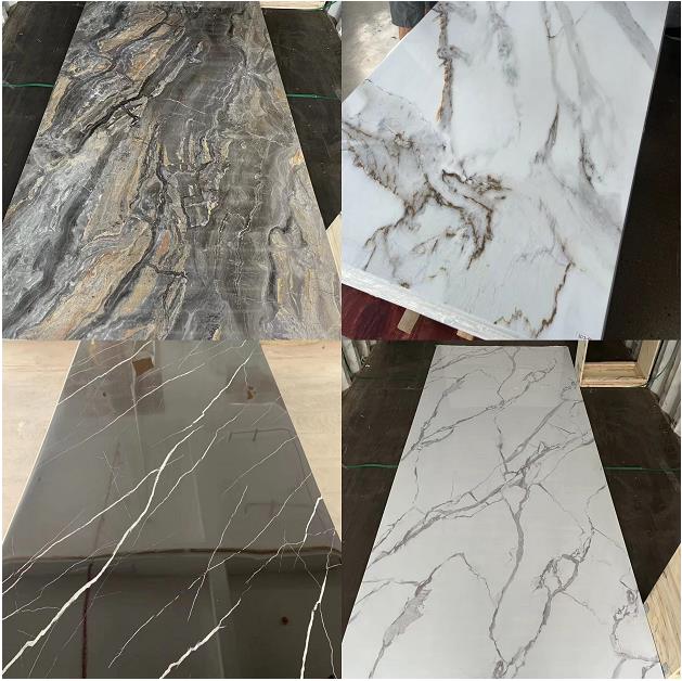 Lámina de mármol decorativa de PVC para interiores 1220x2800 mm, 2-5 mm de espesor (múltiples opciones de espesor)
