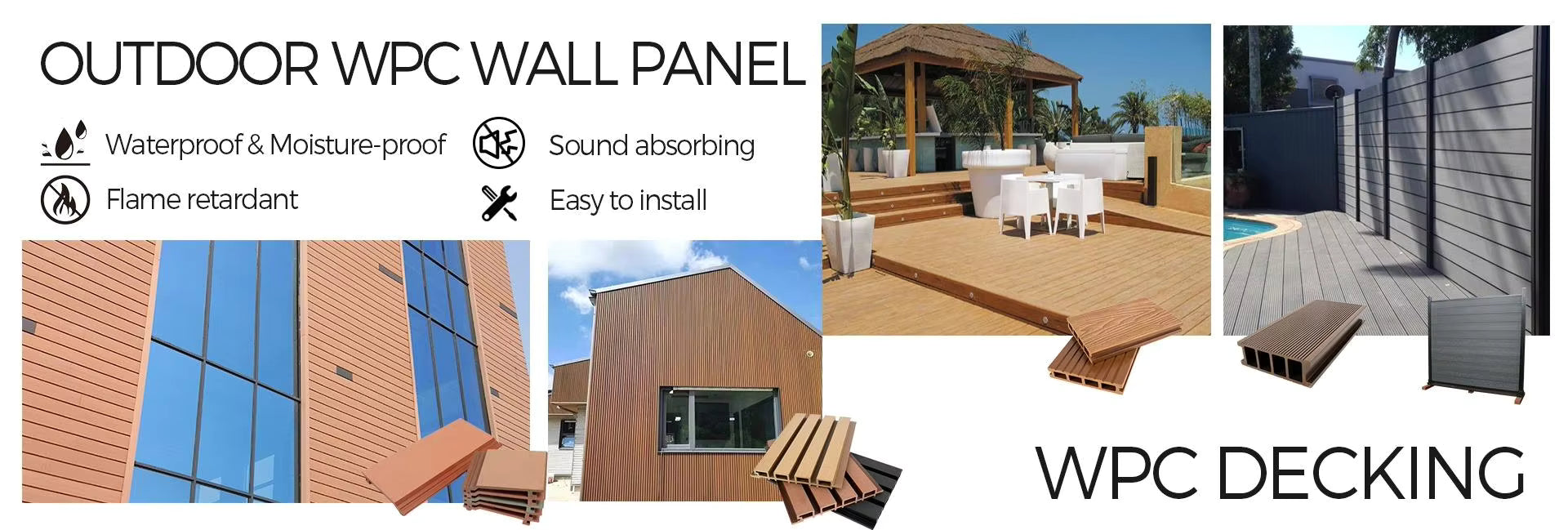 Outdoor WPC Wall Cladding Waterproof Exterior Wall Panel-Wood Plastic Composite-219×26mm