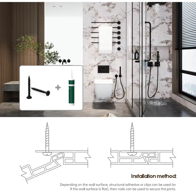 PVC Marble Shower Wall Panel Waterproof Fireproof Anti-Scratch-PVC+2400×1000×10mm