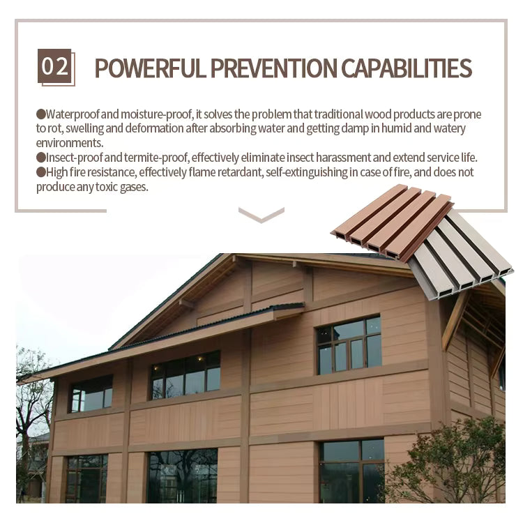 Outdoor WPC Wall Cladding Waterproof Exterior Wall Panel-Wood Plastic Composite-219×26mm