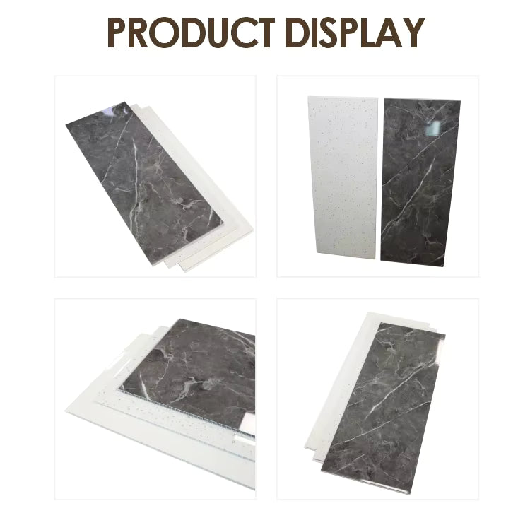 Panel de pared de ducha de mármol de PVC Panel de pared interior impermeable+1000×2400×10mm