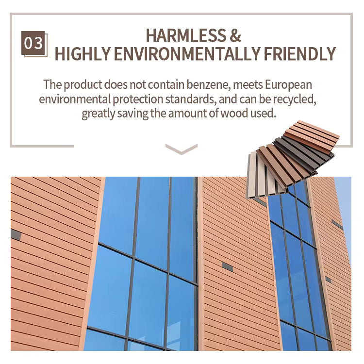 Outdoor WPC Wall Cladding Waterproof Exterior Wall Panel-Wood Plastic Composite-219×26mm