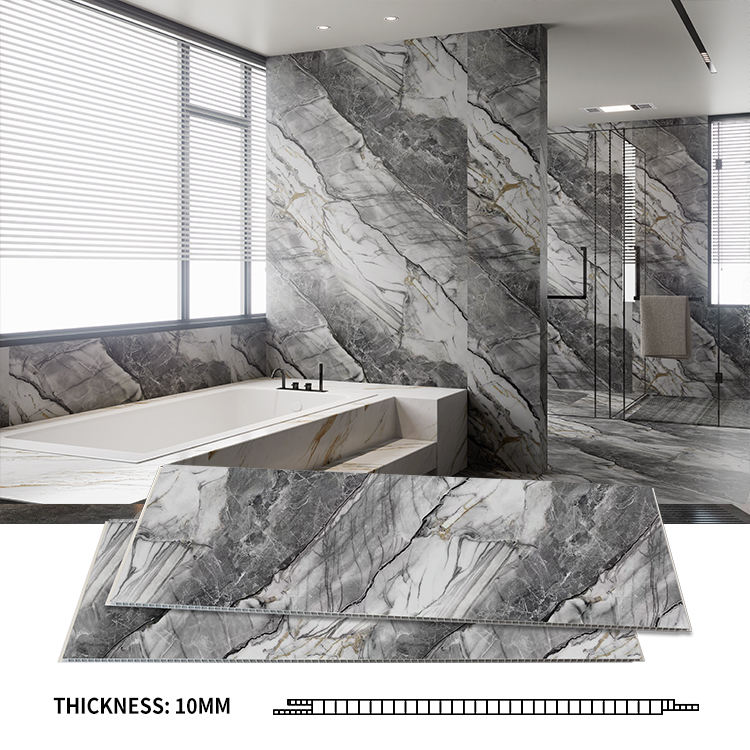 PVC Marble Shower Wall Panel Waterproof Fireproof Anti-Scratch-PVC+2400×1000×10mm