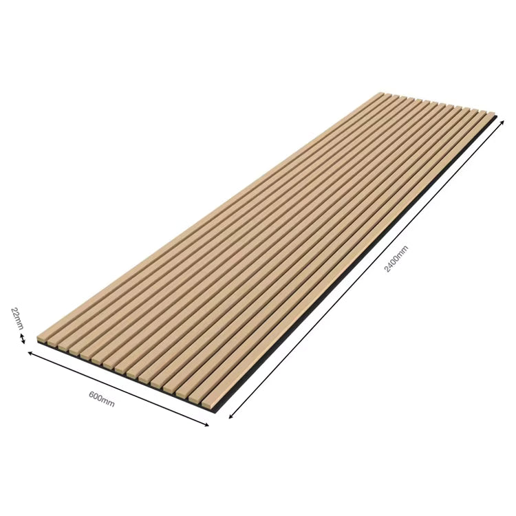 Panneau acoustique mural intérieur en MDF, placage bois insonorisé - 21×600mm