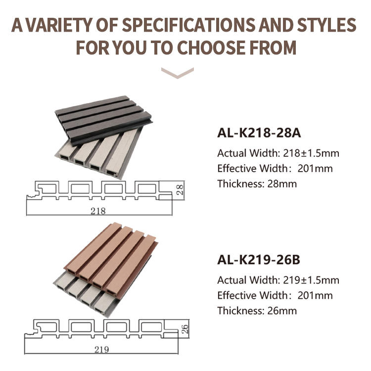 Outdoor WPC Wall Cladding Waterproof Exterior Wall Panel-Wood Plastic Composite-219×26mm