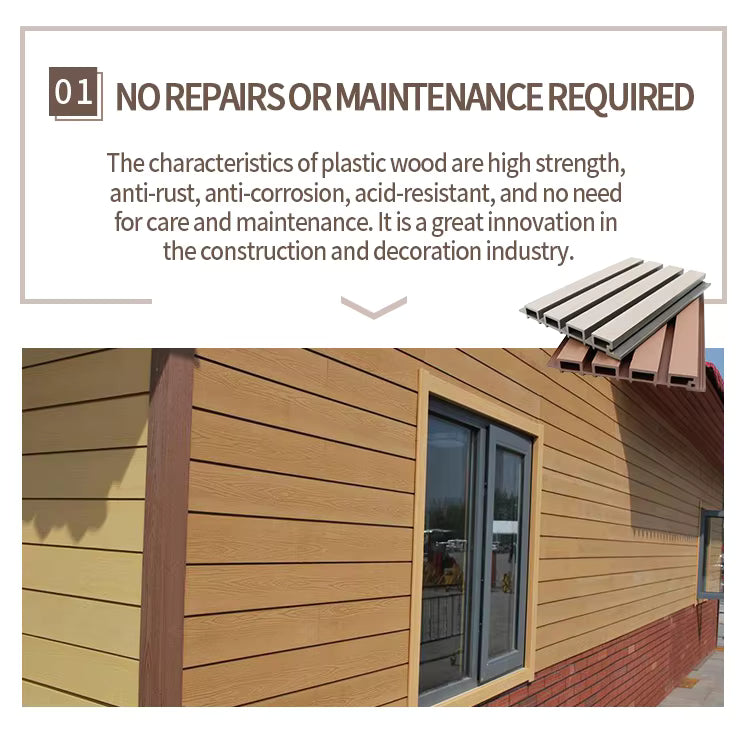 Outdoor WPC Wall Cladding Waterproof Exterior Wall Panel-Wood Plastic Composite-219×26mm