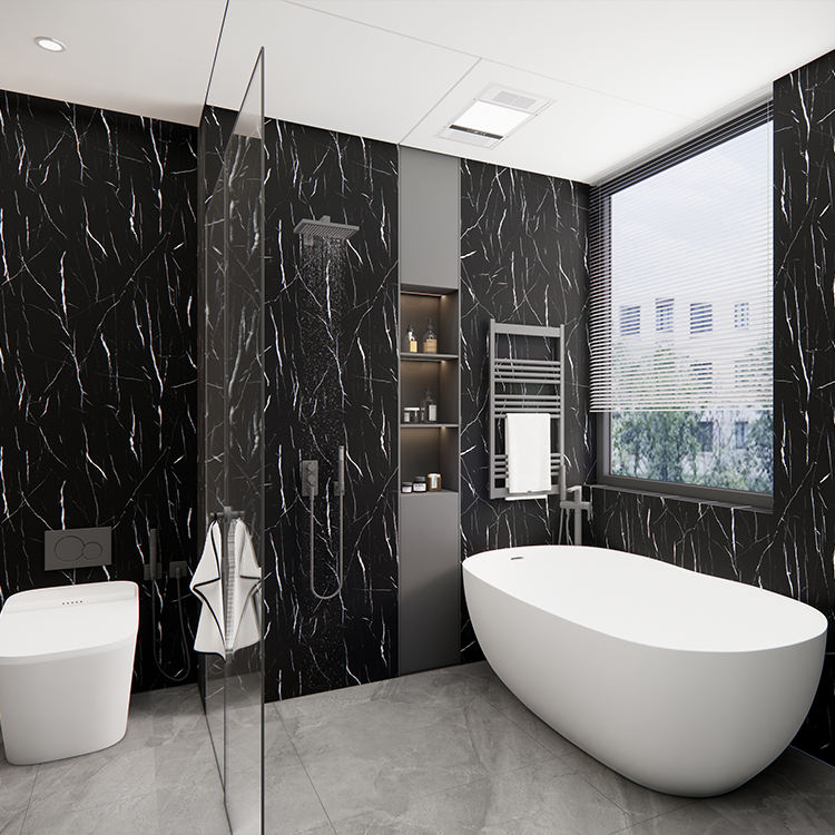 PVC Marble Shower Wall Panel Waterproof Fireproof Anti-Scratch-PVC+2400×1000×10mm