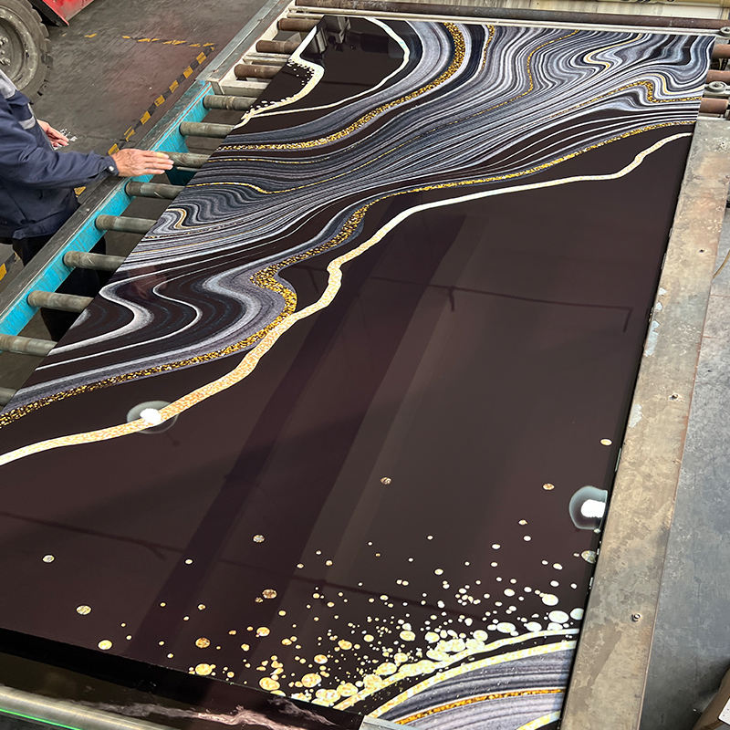 3D Printed High Gloss UV Marble Sheet for Interior Decoration-PVC Resin+Calcium Carbonate, 2–3mm