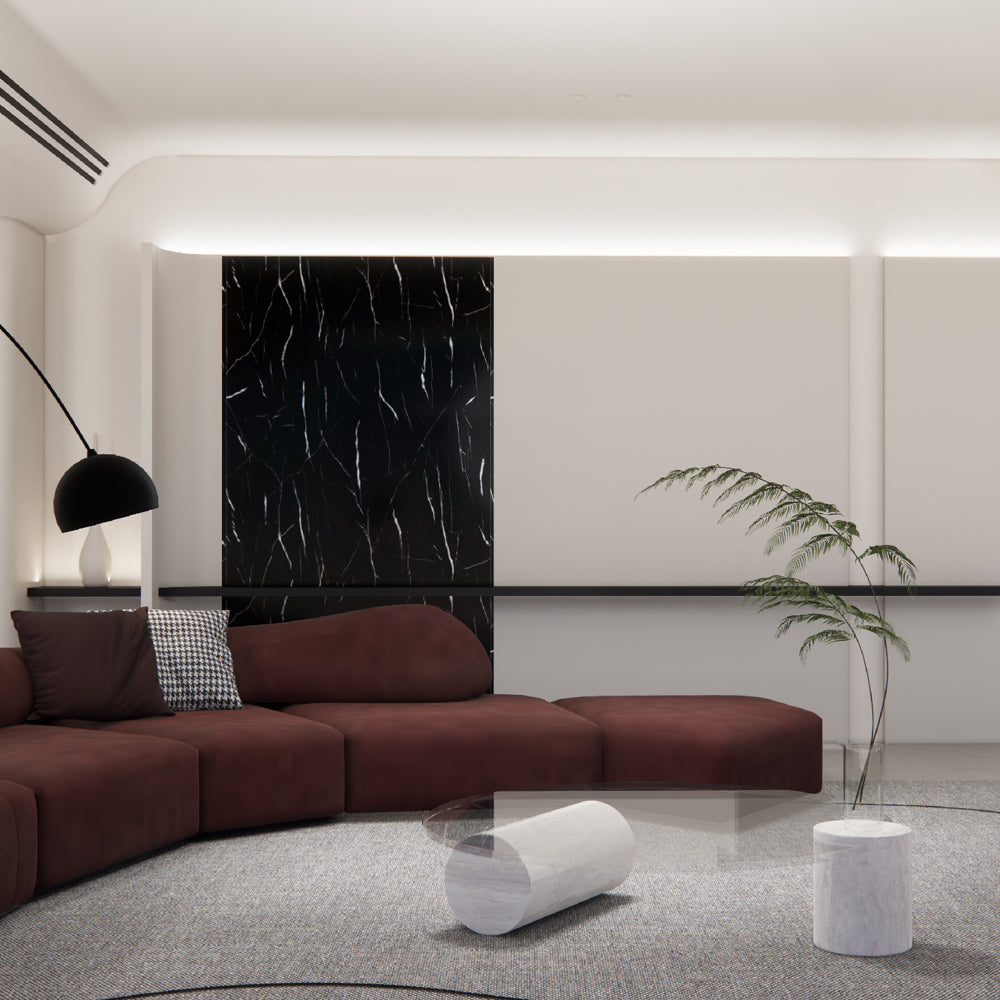 Panneau PVC marbré UV Nero Black Gold - Revêtement mural de salle de bain haut de gamme