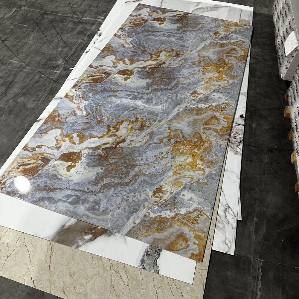 Panel de mármol de PVC UV Carrara Grey - Salpicadero moderno para cocina