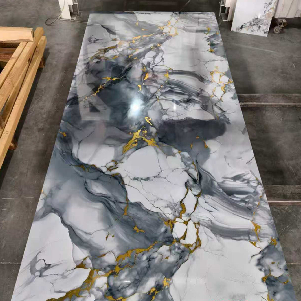Panel de mármol de PVC UV Carrara Grey - Salpicadero moderno para cocina