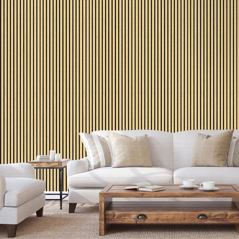 Acoustic Slat Wall Panel White Oak - Scandinavian Office Decor — image 3