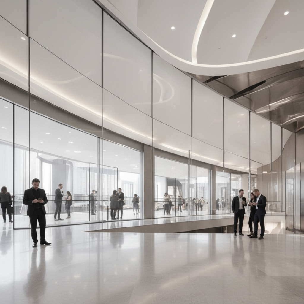 Curved Glass Wall Panel Atrium