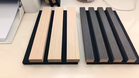 Panel acústico de lamas de madera para decoración del hogar - 12mm, 2440x1220mm