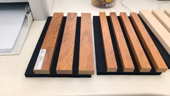 Panel acústico de lamas de madera para decoración del hogar - 12mm, 2440x1220mm