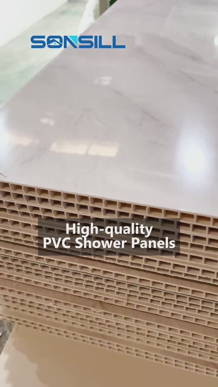 PVC Marble Shower Wall Panel Waterproof Fireproof Anti-Scratch-PVC+2400×1000×10mm