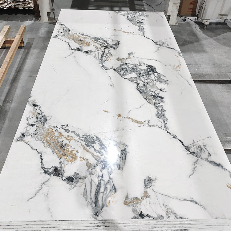 High Glossy PVC Marble Board UV Marble Sheet Laminated Board For Wall Decoration 1220×2440 / 1220×2800 / 1220×2900mm (Multiple Size Options)