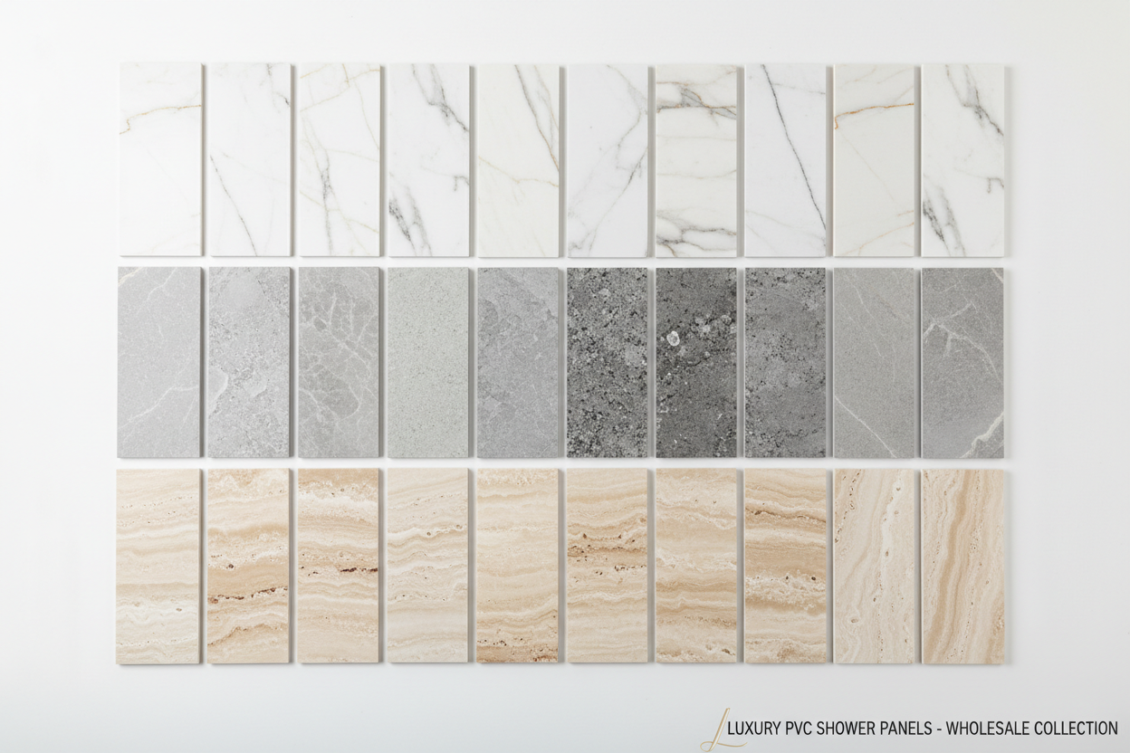 PVC shower wall panel SKUs for wholesale programmes