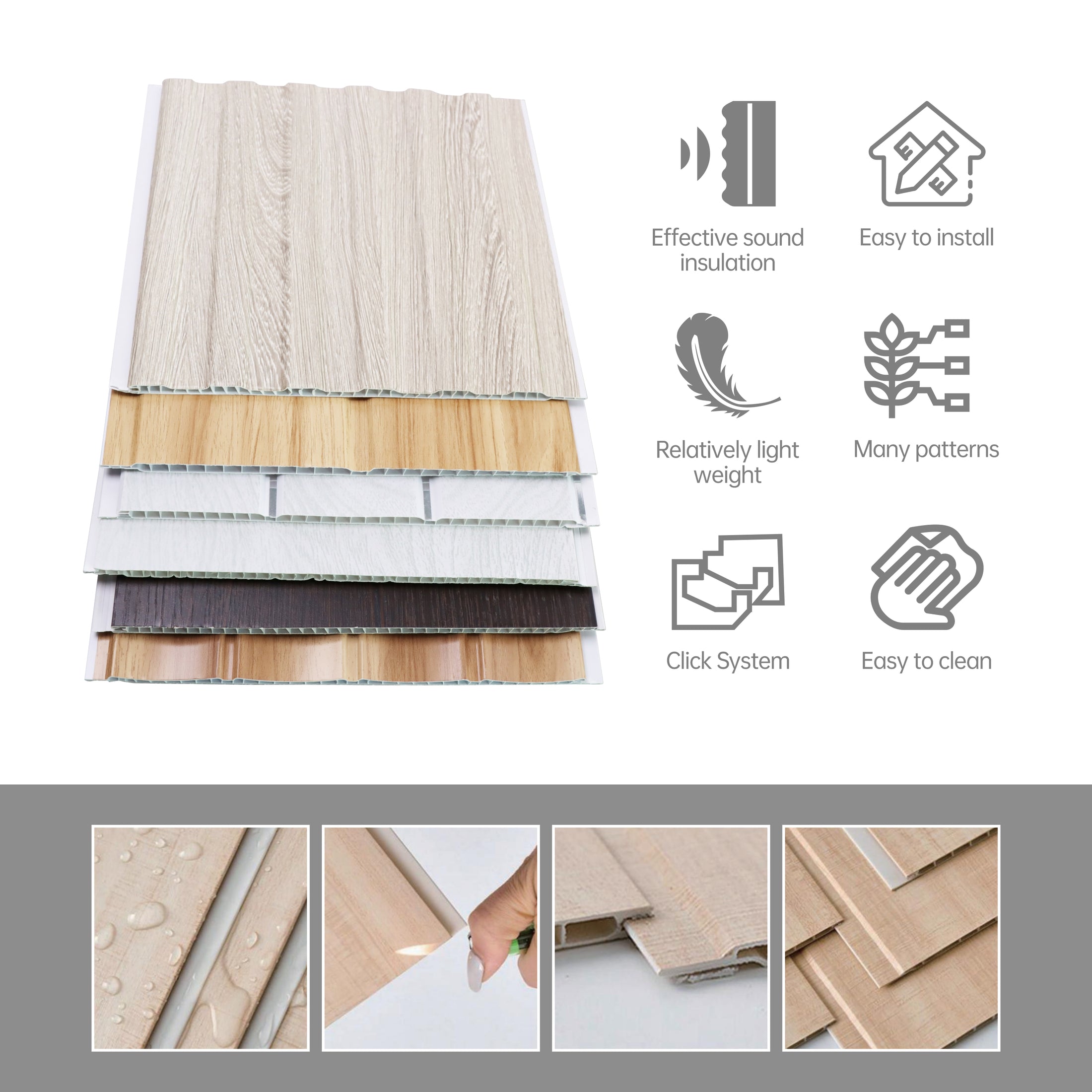 PVC shower wall panel profile for hotel bathroom renovation