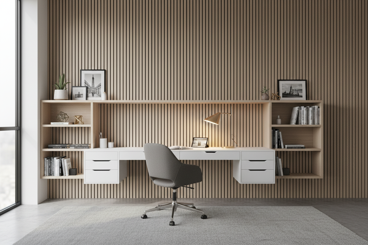 Panneau Acoustique à Lattes avec LED