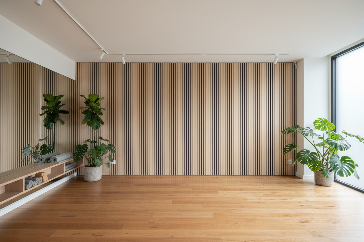 SONSILL 浅米橡木声学板 瑜伽工作室场景