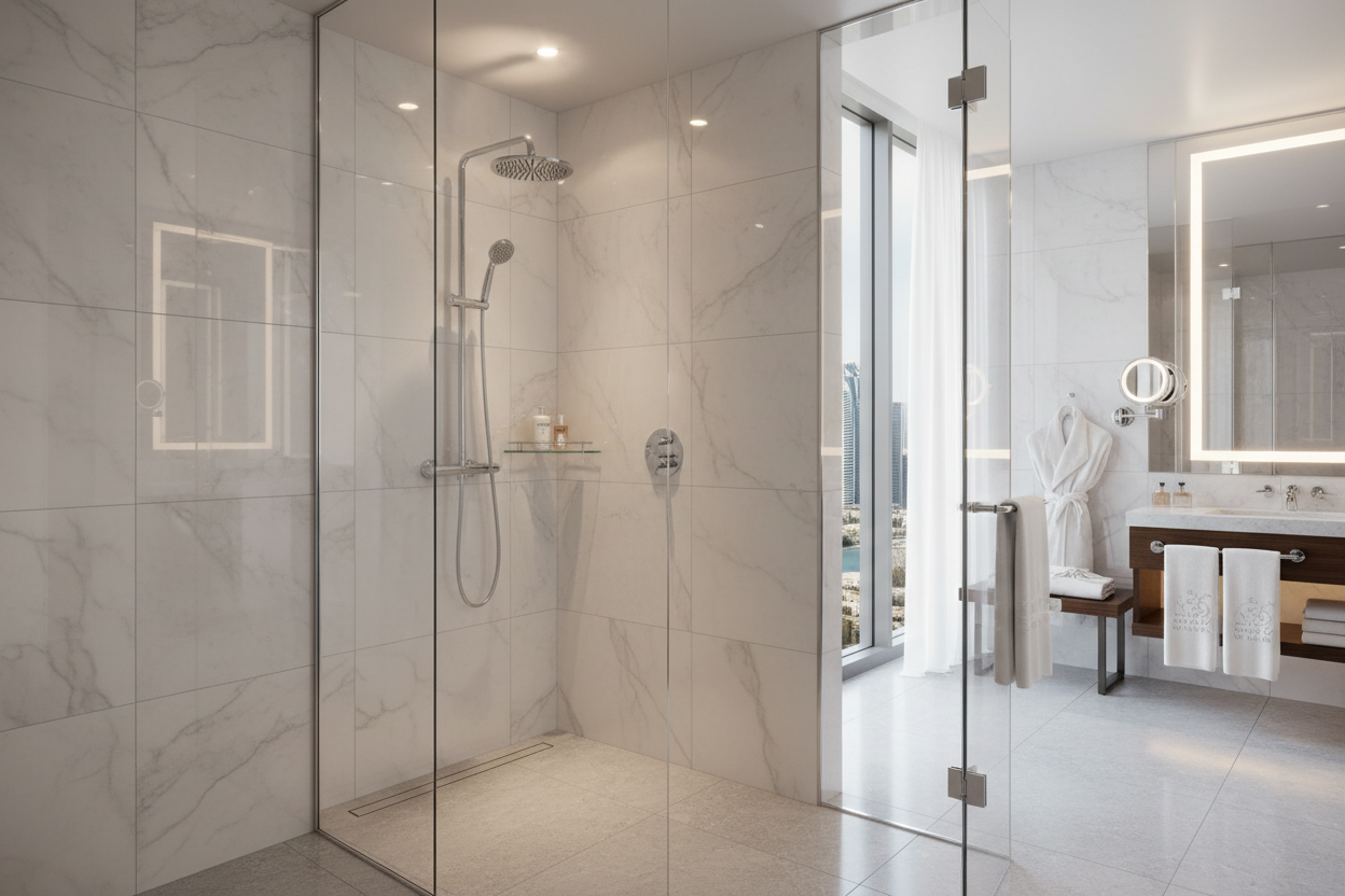 Waterproof shower panel supplier UAE angle